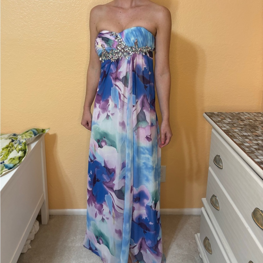 Blue,Silver, Pink, White, Gorgeous Senior Prom Dress. Worn once.